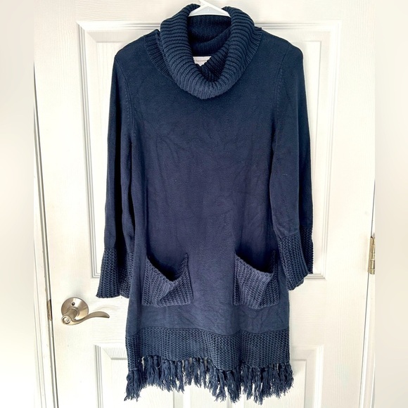 Soft Surroundings Navy Cowlneck Tunic Sweater Size XS - Picture 5 of 7